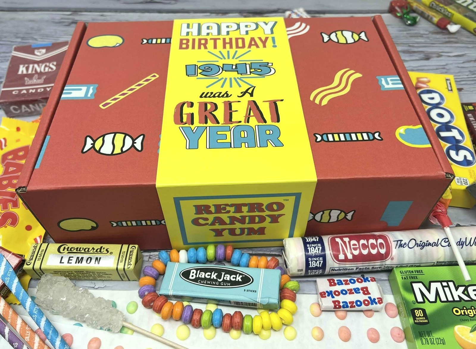 ~ 80th Birthday Nostalgic Candy Gift Basket Box Assortment from Childhood Mem…