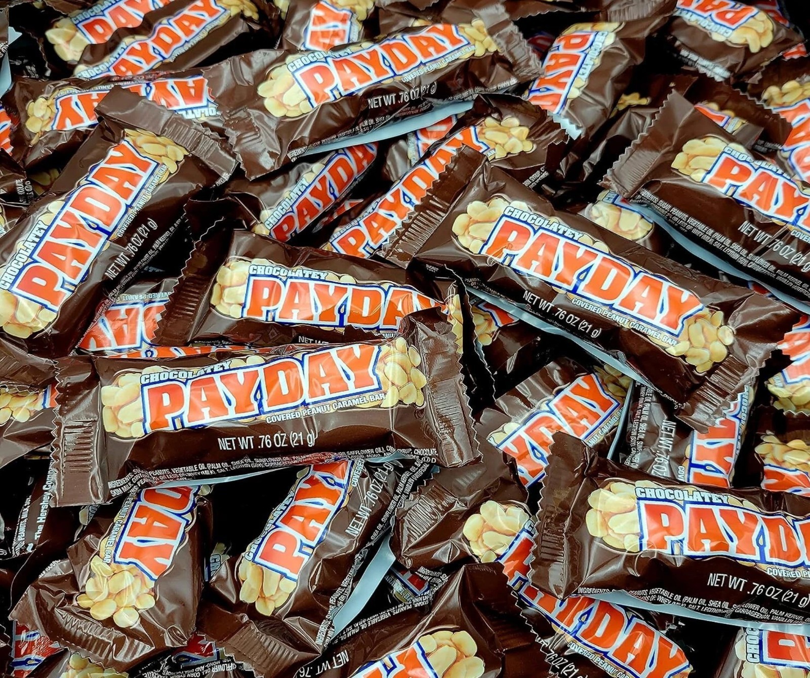PAYDAY CHOCOLATE PEANUTS SNACK SIZE BAR DELICIOUS Individually Wrapped BULK NOW!