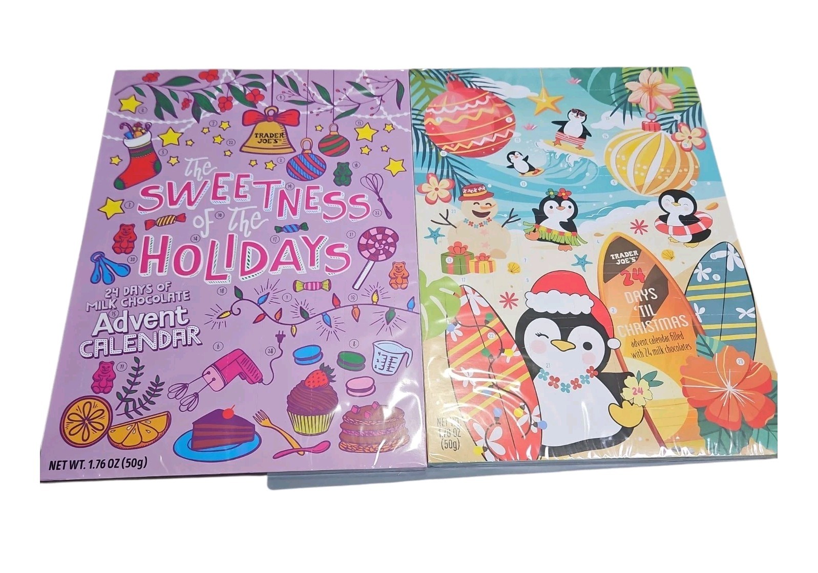 2025 TWO (2) Trader Joe’s Advent Calendar 48 Milk Chocolates Total 1.76 oz