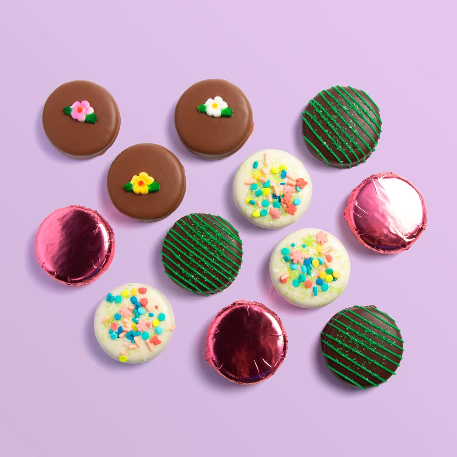 Spring Fling Chocolatey Covered Sandwich Cookies Gift Box by Love Berries