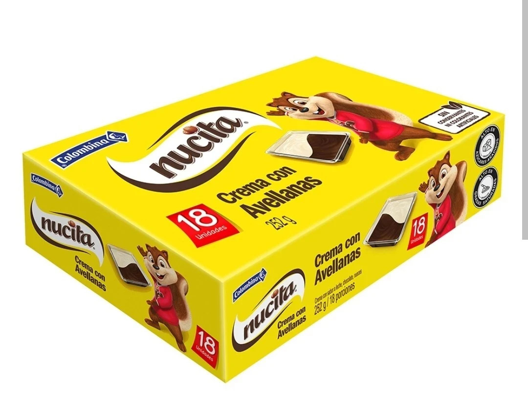Nucita Milk Chocolate & Hazelnut Flavored Spread 18 Packs Box Free FAST SHIPPING