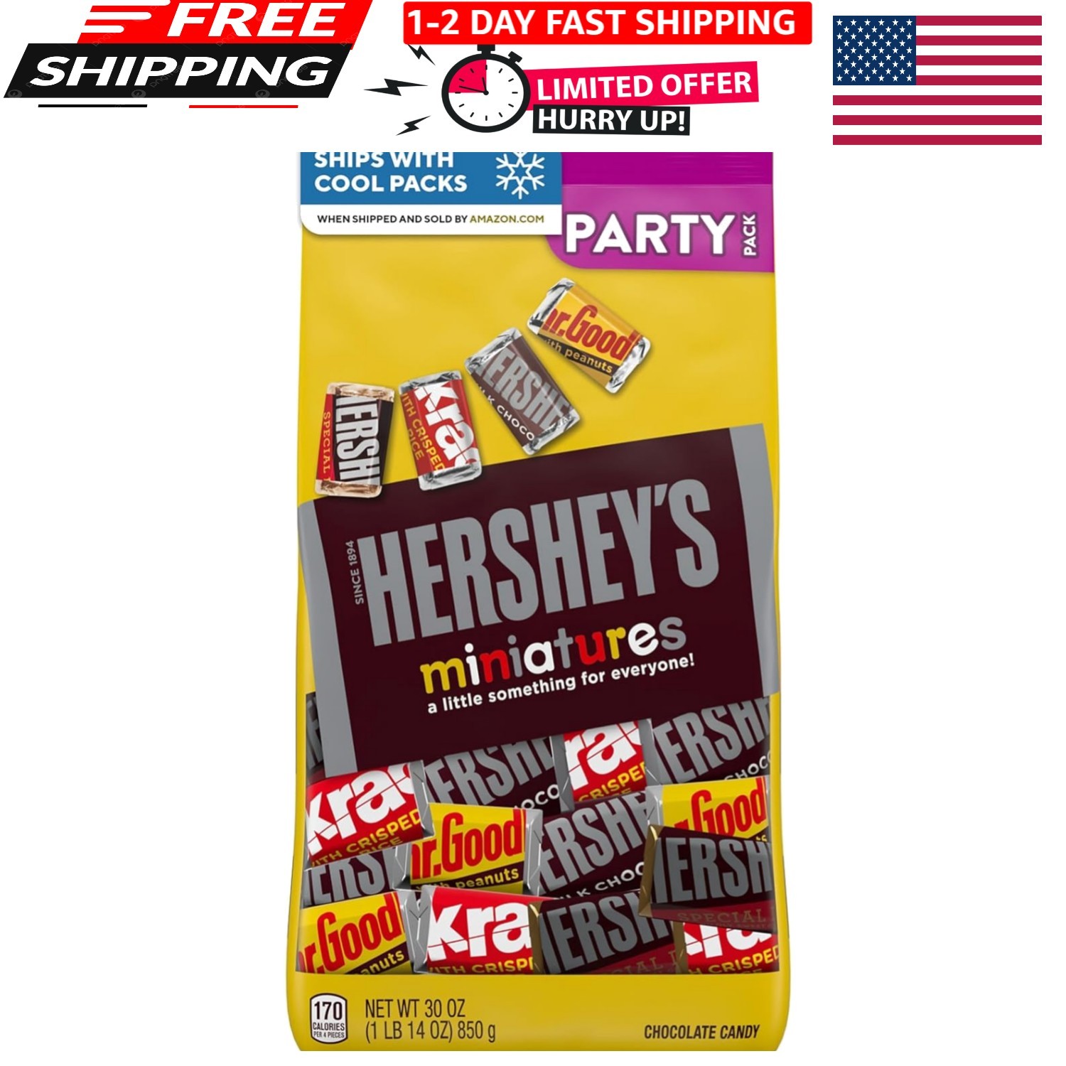 Miniatures Assorted Chocolate Candy Bulk Variety Party Pack, 30 oz