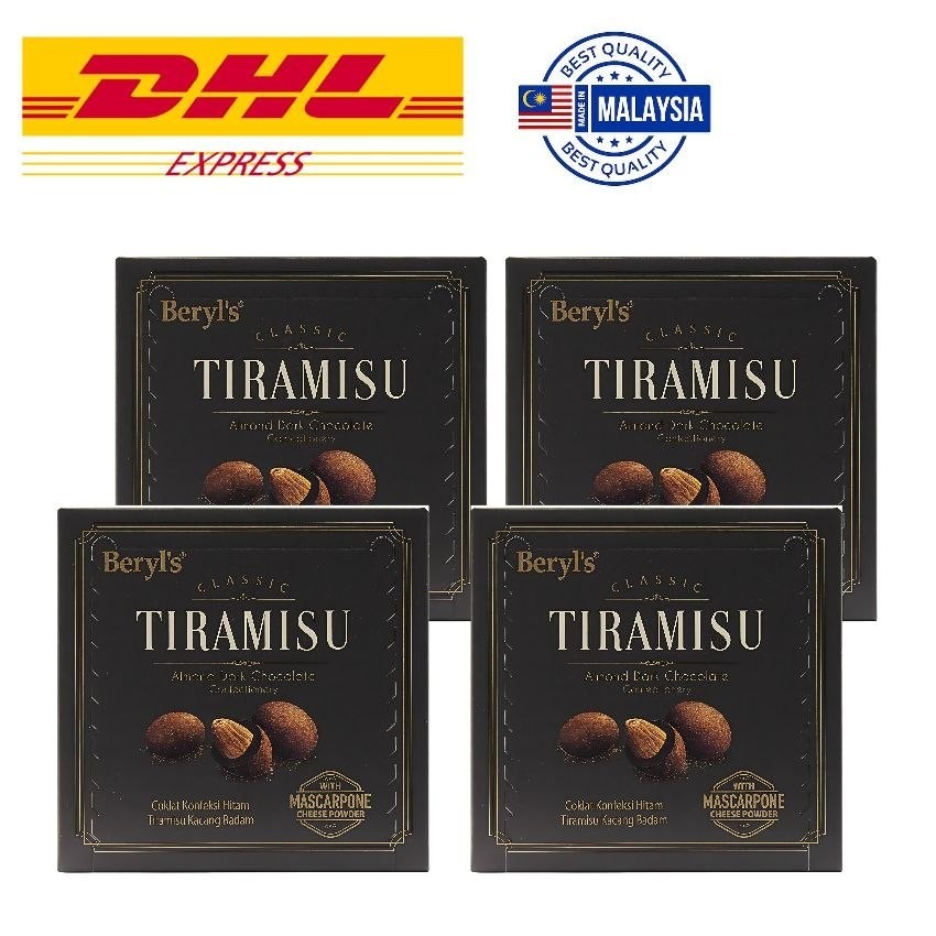 Beryl’s Tiramisu Almond Dark Chocolate 65g Halal Malaysia Premium Gourmet Candy