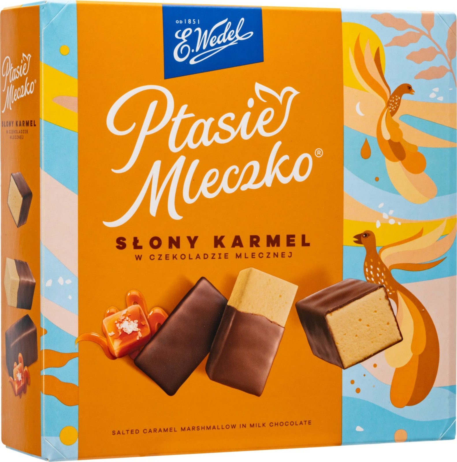 Ptasie Mleczko Candy Box, Salted Caramel Marshmallow in Milk Choco, 340g/12oz